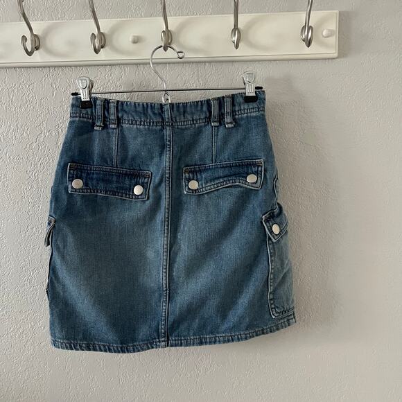 Free People We the Free Avenue Denim Cargo Mini Skirt - Picture 5 of 7